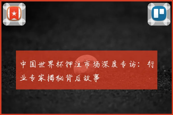 中国世界杯押注市场深度专访:行业专家揭秘背后故事